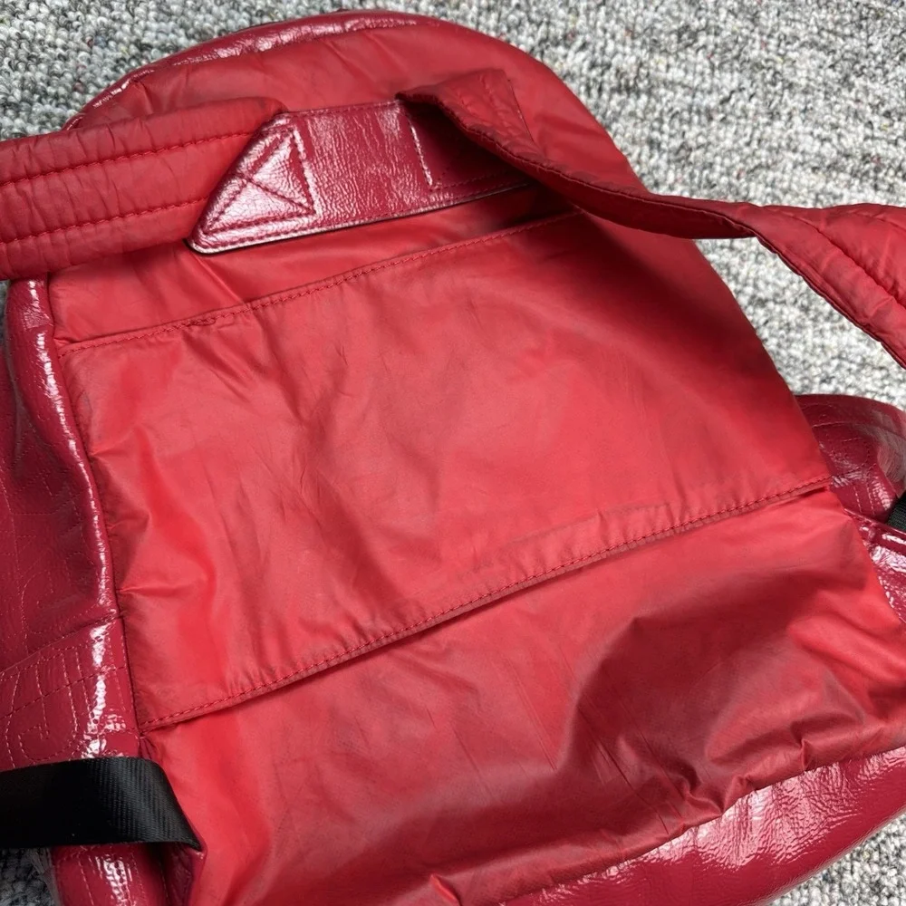 Juicy Couture Mini Backpack Logo Bag Faux Leather Cherry Red